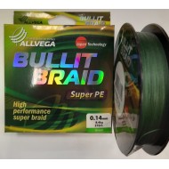 Шнур плетёный ALLVEGA Bullit Braid 270м тёмно-зелёный 0,14мм (8,4кг)