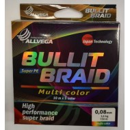 Леска плетеная Allvega Bullit Braid Multi Color 150м - 0,08мм 