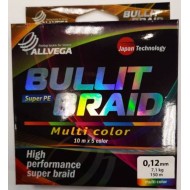 Леска плетеная Allvega Bullit Braid Multi Color 150м - 0,12мм 