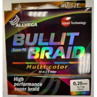 Леска плетеная Allvega Bullit Braid Multi Color 150м - 0,20мм 