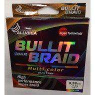 Леска плетеная Allvega Bullit Braid Multi Color 150м - 0,28мм 