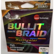 Леска плетеная Allvega Bullit Braid Multi Color 150м - 0,50мм 