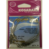 Поводок Kosadaka Classic 7004-02 1x7 30cm 6kg (5шт.) 