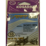 Застежка с вертлюгом №10 5кг (9шт.) Kosadaka 3020BN-10